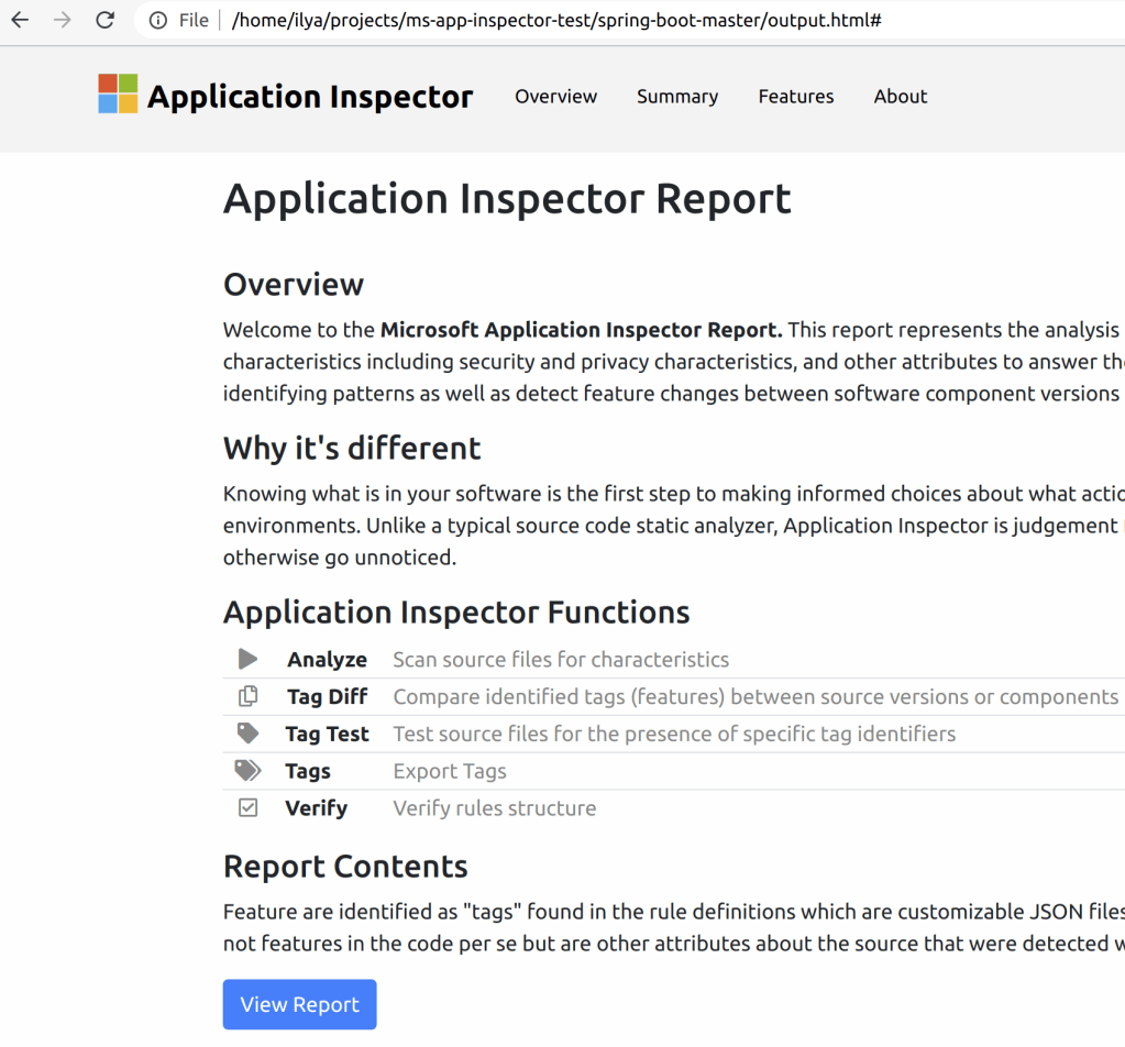 Microsoft Application Inspector | Software Engineering Blog